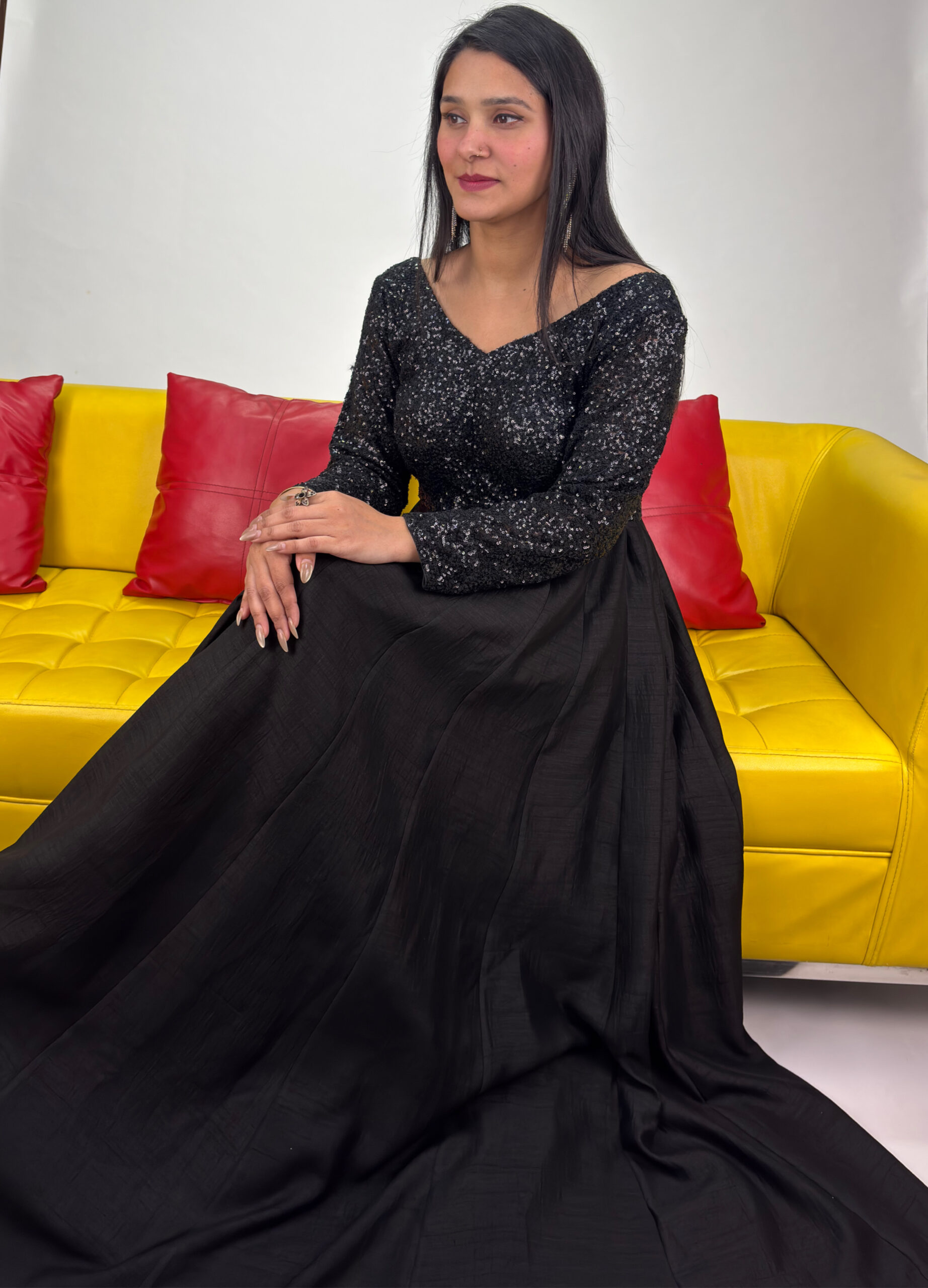 black sequence gown black sequence gown