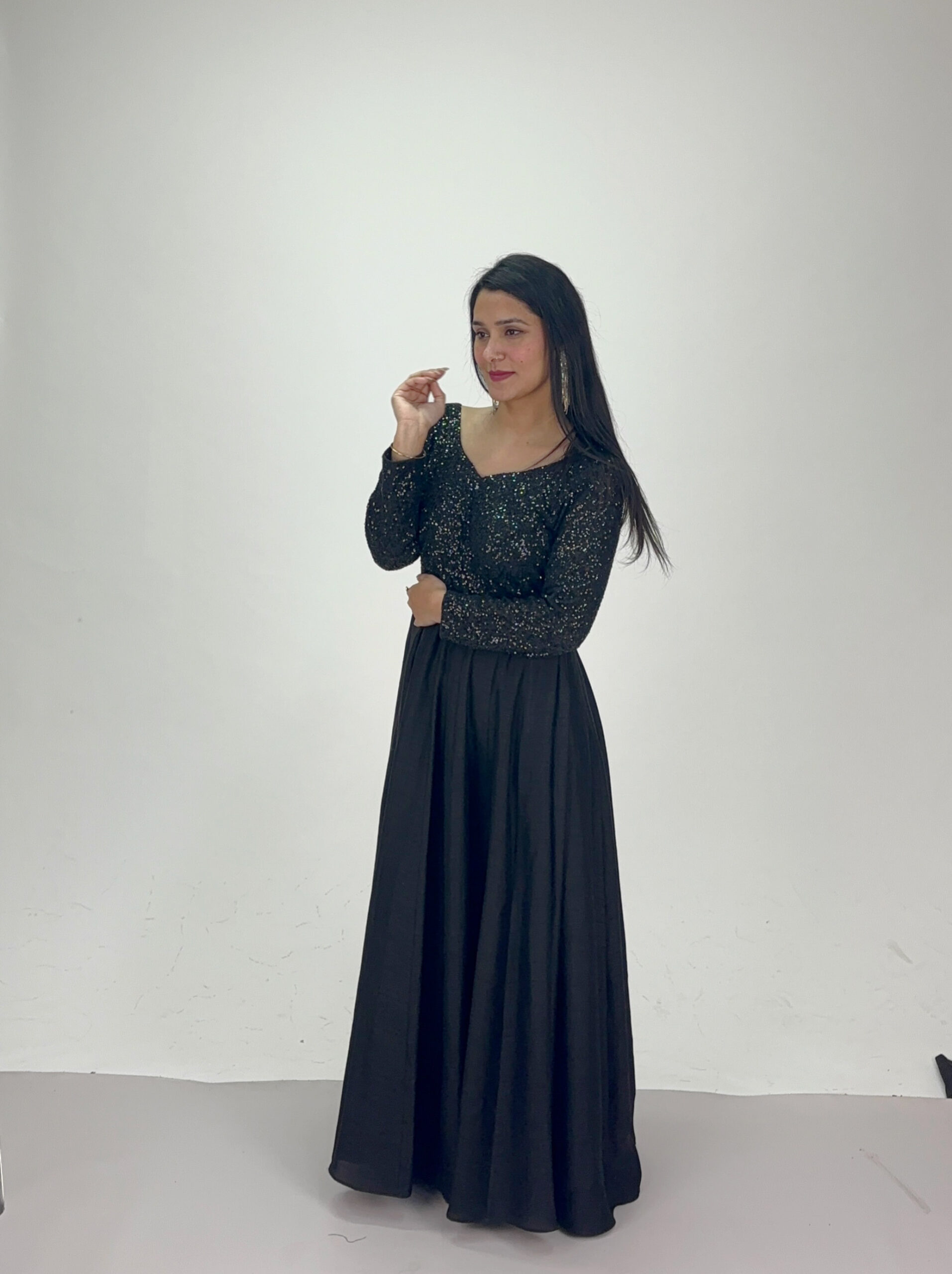 black sequence gown black sequence gown